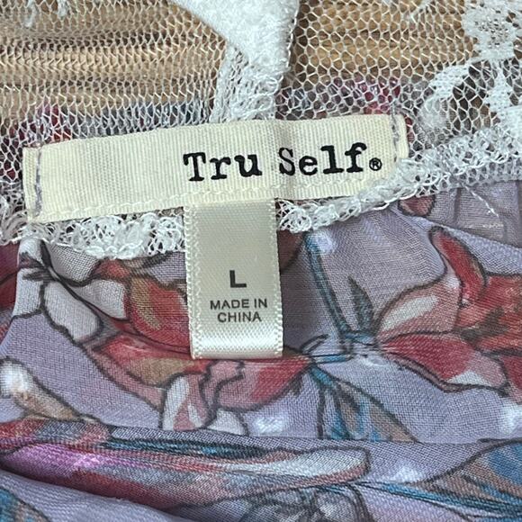 Coquette Floral Sheer Ruffle Dress Cover Up Romantic Beach Resortwear Large - Picture 10 of 13